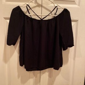 Black off shoulder shirt